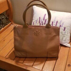 Tory Burch Brown Pebbled Leather Ella Tote
